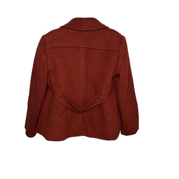 J Crew Vintage Short Wool Rust Double Breasted Pea Coat Nello Gori P 12 - Picture 2 of 12